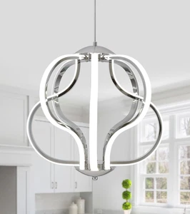 Modern Chrome Black Chandelier Hanging Pendant Tricolor Light Indoor Lighting - Picture 1 of 14