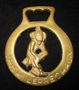 Vintage British Horse Brass Design Medallion-Irish Leprechaun - Picture 1 of 3