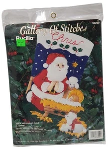Bucilla Gallery Of Stitches Santa And Christ Child 33250 Christmas - Picture 1 of 5