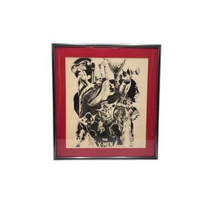 X-Men Marvel Schwarz-Weiß Comic Buch Grafik gerahmte Kunst Ron Wilber 1970er LESEN - Bild 1 von 7