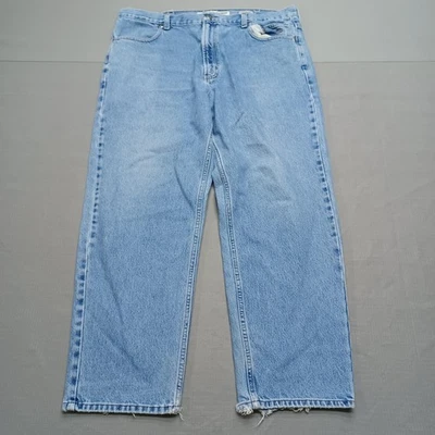 Jeans masculino Harley Davidson 40x30 azul ajuste relaxado lavagem leve jeans motociclista - Imagem 1 de 4