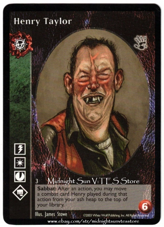Henry Taylor Brujah Antitribu Black Hand V:TES VTES Vampire CCG - Image 1 of 1