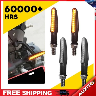 4x 12 LED通用琥珀色摩托车转向指示器自行车信号闪烁灯 — 第 1/4 张图片