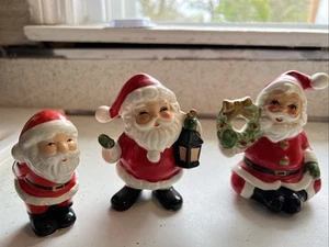 Vintage Weihnachtsmann 3er Set Keramik - Bild 1 von 10