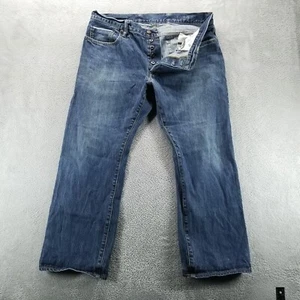 Gap 1969 Jeans Mens 36x30 Blue Standard Selvedge Button Fly Dark Wash Denim - Picture 1 of 12