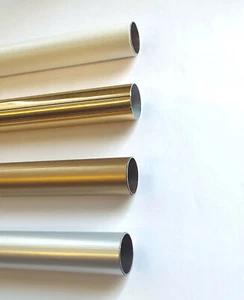 Gardinenstangen Rohr 28 mm Metall beschichtet weiss vermessingt chrom matt gold - Bild 1 von 7