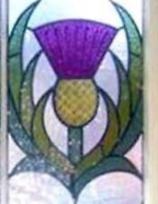 Thistle Stained glass effect window decor cling -Hand made to order