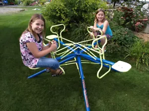 4-Sitzer Twirl Go Round Wirbelnder Vogel Karussell Outdoor Kind Reiten Spielzeug Neu - Bild 1 von 9
