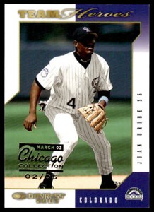 2003 DONRUSS TEAM HEROES JUAN URIBE 175 MINT CHICAGO COLLECTION /5 ROCKIES