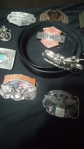 Vintage Harley Davidson Gürtelschnalle 12 Stück eine mit Gürtel  - Bild 1 von 17
