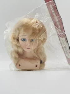 Vintage - Fibre-Craft Vinyl Doll Head Unopened 4” #7625 Blonde Hair - Picture 1 of 5