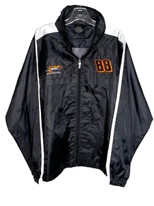 JR Nation 88 Black Full Zip Windbreaker Jacket NASCAR Chase Authentic Size Large - Picture 1 of 9