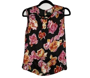 Tahari Women’s Blouse Black Floral Pattern size XS Career - Picture 1 of 9