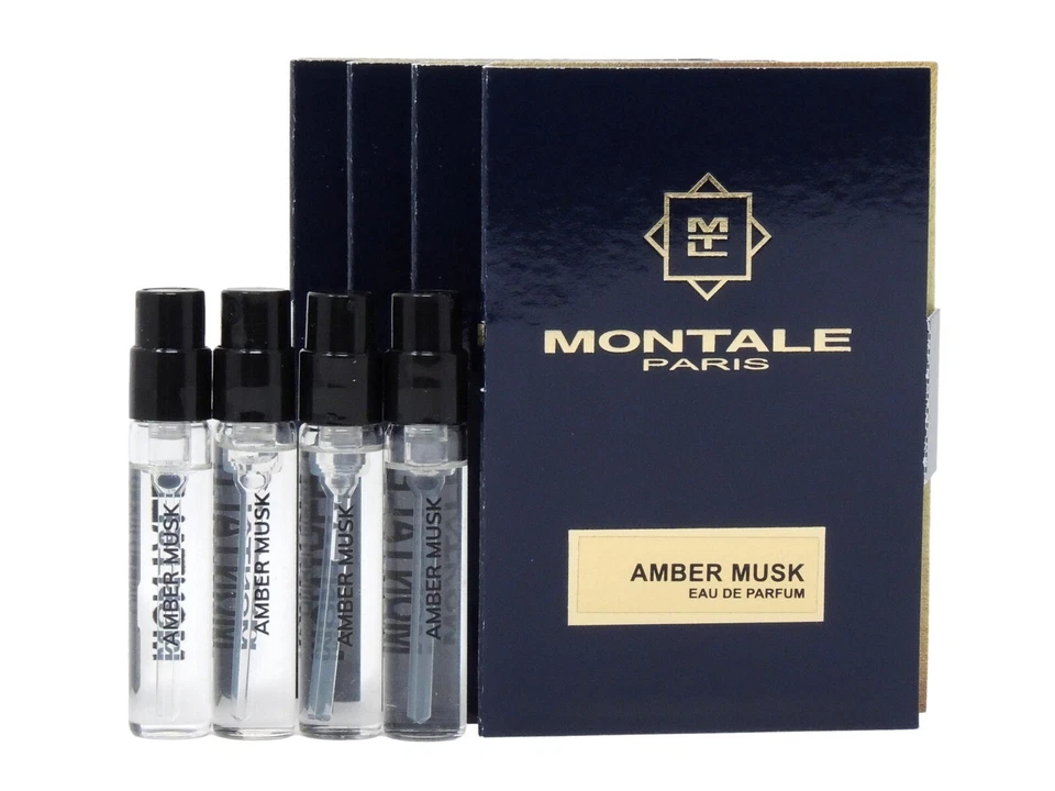 MONTALE PARIS AMBER MUSK EDP 2.0ml .06oz x 4 COLOGNE PERFUME SPRAY SAMPLES - Image 1 of 1