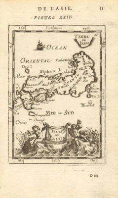 JAPÓN. 'Isles du Iapon'. Yedo (Tokio) Miyako (Kioto). Mapa antiguo MALLET 1683 Foto 1 de 2
