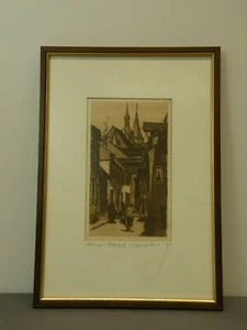 Original-Radierung, H.-G. Müller-Hanssen, 1908-1998 Schwenningen, Bild Villingen - Bild 1 von 5