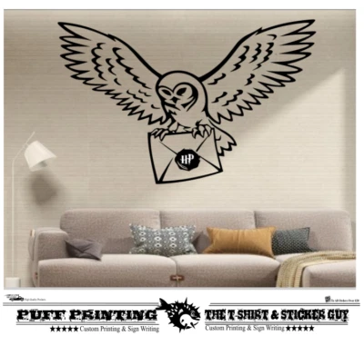 wall art Owl harry Wizard stickers  owl letter stickers art bedroom kitchen home - Image 1 of 4