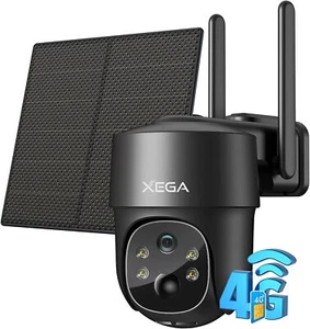 Xega Wireless 4G LTE Cellular Security Camera Solar with SIM Card & 2 Way Talk - Picture 1 of 12