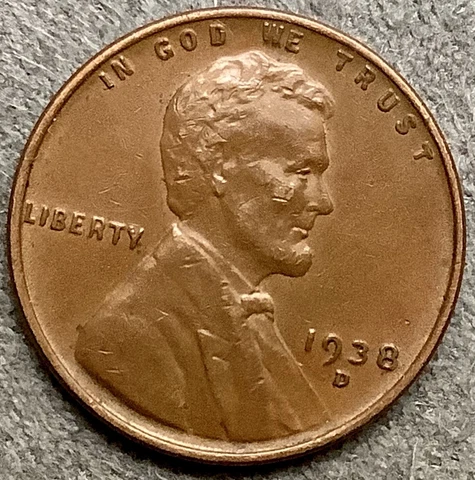 1938 D * Lincoln Wheat Cent - High Grade ~ M973 Cover