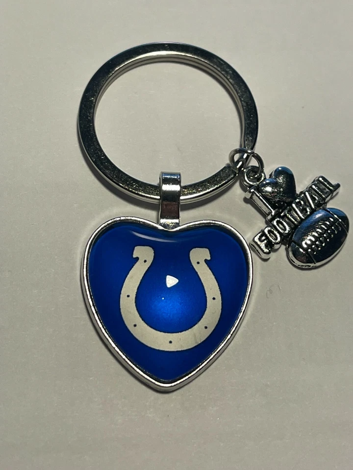 Indianapolis Colts NFL I Love Football Keychain NEW!! - Image 1 of 1
