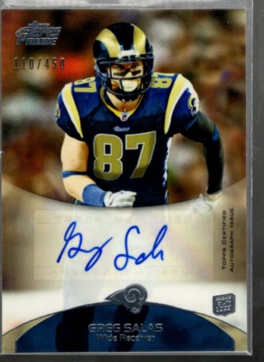B3798- 2011 Topps Prime Rookie Autographs #54 Greg Salas Auto /450 - NM-MT - Image 1 of 2