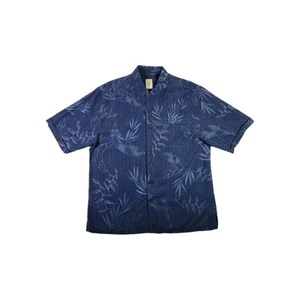 Camisa Hawaiana Jamaica Jaxx DE COLECCIÓN Seda Para Hombres Mediana Azul Floral Manga Corta - Imagen 1 de 10