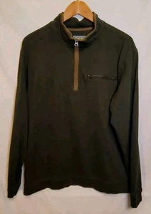 Vintage Cabela’s 1/2 Zip Neck Long Sleeve Olive Zip Pocket Size Large Mens - Picture 1 of 12