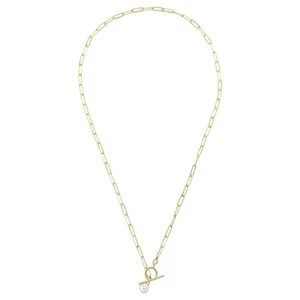 Collar De Cadena T De Oro GN393W Con Charm De Perla De Agua Dulce En 9ct Oro - Picture 1 of 1