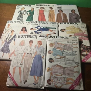 Vintage Womens sewing patterns Butterick mixed lot dress, pants, 80s unverified - Picture 1 of 5