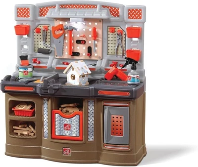 Step2 Big Builders Pro Workshop para niños, banco de herramientas interior/exterior para niños Foto 1 de 4