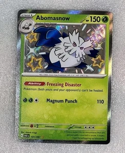 Juego de cartas coleccionables Pokémon brillantes Abomasnow 101/091 casi nuevo/m SV Paldean Fates PAF EN - Imagen 1 de 2