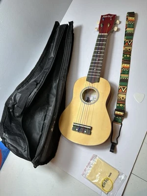 Everjoys Uke Ukulele 21” Color Strings With Black Bag Case Excellent Condition - Image 1 of 2