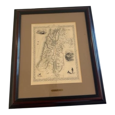 Mapa ANTIGUO 1851 John Tallis: PALESTINA MODERNA / TIERRA SANTA. VIÑETAS Jaffa Foto 1 de 4