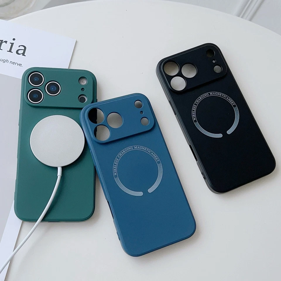 For Apple iPhone 17 Pro Max Phone Case Magnetic Soft Liquid Silicone TPU Cover - Image 1 of 4