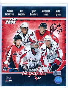 SIGNED 2008-2009 CAPITALS COLOR 8x10 OVECHKIN, BACKSTROM, GREEN, & MORE WITH COA - Picture 1 of 5
