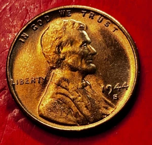 1944-S Lincoln Wheat Cent Penny GEM RD BU From an Original Bank Roll - Picture 1 of 9
