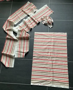 Ashley Wilde Stripe Fabric various remnants bundle BN Coral - Picture 1 of 4