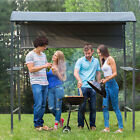 Outsunny Metal Frame Outdoor BBQ Barbeque Shelter Canopy Grey Shelves Hooks