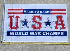 American Flag FREE SHIPPING U*S*A Back To Back Champs Trump USA Sign Poster 3x5