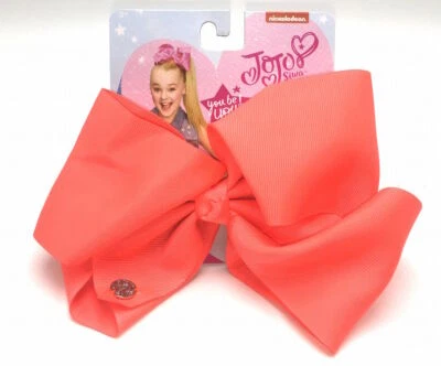 JoJo Siwa Signature Collection Large Hair Bow Clip Neon Coral JJ003I - Image 1 of 2