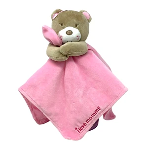 MAGIC YEARS Brown Bear I Love Mommy Pink Lovey Rattle Plush 2013 Blanket - Picture 1 of 5