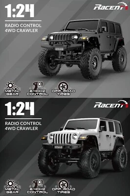 1/24 RC Truck 2.4Ghz 4WD Remote Control Car Refitted Metal Rock Crawler with LED - Image 1 of 4