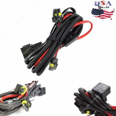 9005 9006 H10 Relay Wire Harness For HID Conversion Kit AddOn Fog Lights LED DRL - Image 1 of 4