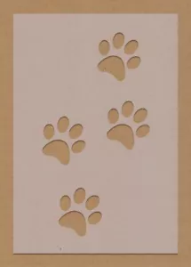 Paw Prints Dog Puppy Stencil Crafting Decor A6 A5 A4 A3 - Picture 1 of 1