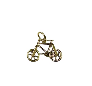 14k Yellow Gold Bicycle Charm Moveable Bike - Picture 1 of 3
