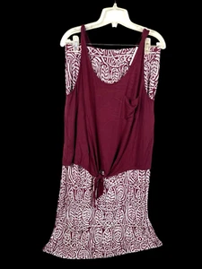 LOFT 2 Pc Set Crop Tank Top & Maxi Skirt Size Medium / Large Burgundy Red Boho - Picture 1 of 13