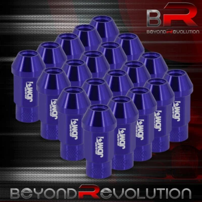 Universal 12MMx1.5 Open Ended Cone Seat Blue Aluminum Wheel Rims Lug Nuts - Image 1 of 3