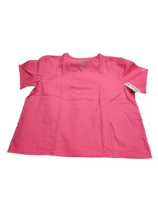 Womens Uniform Advantage Butter-Soft Scrubs Top Rose Pink Size 2XL New With Tag - Picture 1 of 4