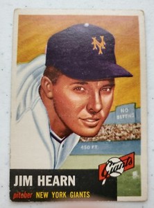 1953 Topps Jim Hearn # 38 New York Giants