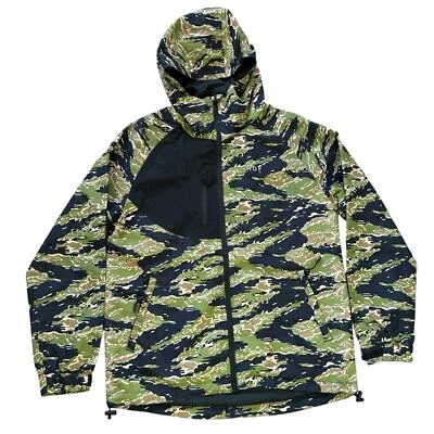 HUF Camo Jacket Windbreaker Mens Med Green Black Streetwear Urban Utility Skater - Image 1 of 4